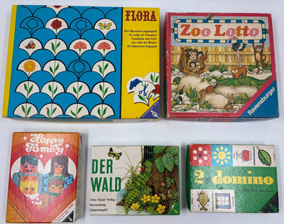 Ravensburger vintage Spiele Konvolut Sammlung Flora Lotto Domino Quartett