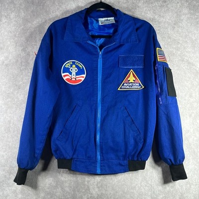 Vintage NASA Space Camp Aviation Challenge Jacket Men S Blue Full Zip Air Crew