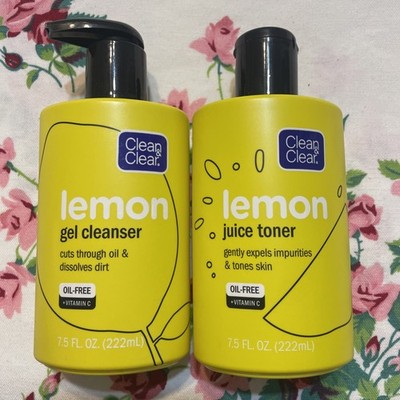 DUO~Clean&Clear Lemon Juice Gel Cleanser&Toner Oil-Free+Vitamin C New Retired