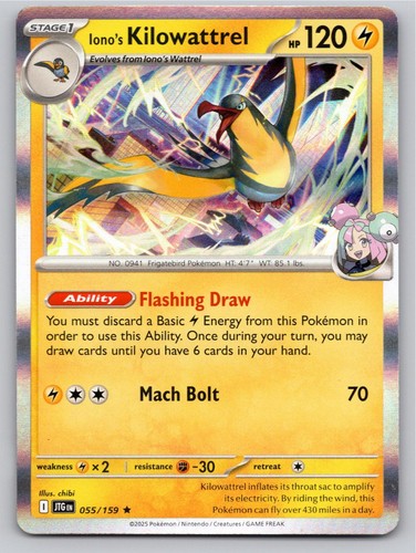 POKEMON IONO'S KILOWATTREL JOURNEY TOGETHER 055/159 HOLO RARE NM A53786 FREE S&H