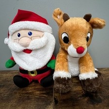 Kohls Cares Rudolph Red Nosed Reindeer Santa Claus Plush Christmas Toy Set