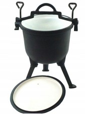 10L Enamelled Cast Iron Cauldron Pot Dutch Oven Kettle Hob Campfire Bbq