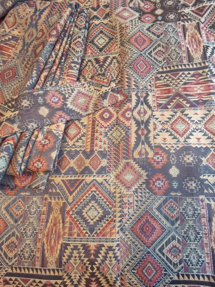 Conjunto Cortinas Croscill Yosemite Painéis Cortinas Azrec Cabine Tapeçaria Marrom Valance - Imagem 3 de 4