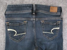 Vintage American Eagle Jeans Womens 00 Blue Denim Original Bootcut Stretch 25x32