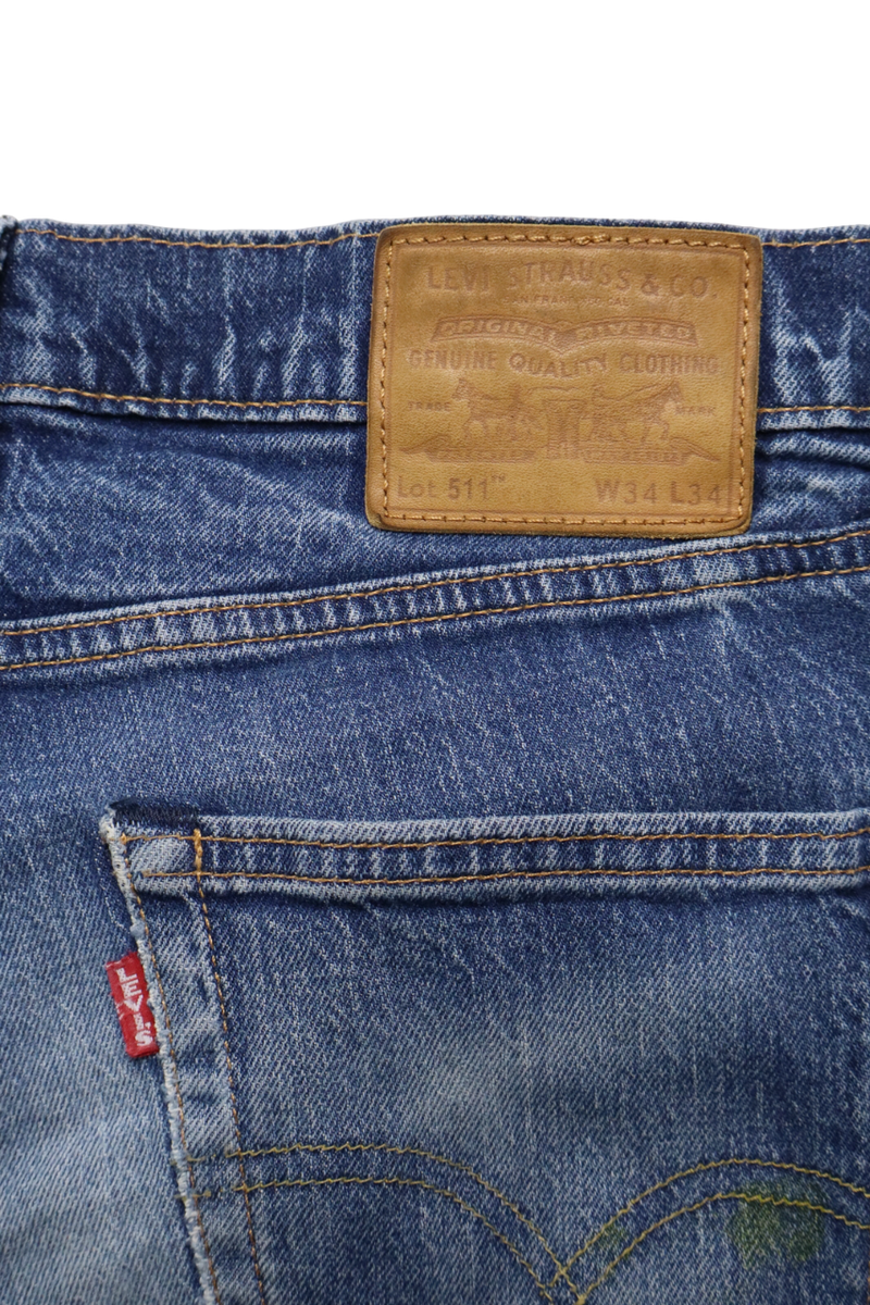 LEVI'S 511 Premium Big E Jeans Men's W34/L34 Slim Faded Zip Fly