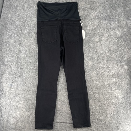 Good American Jeans Womens 10 / 30 Maternity Over Belly Black New Skinny Stretch - Picture 3 of 15