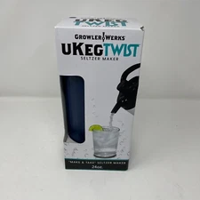 Growler Werks uKeg Twist Seltzer maker Midnight Blue 24 oz New In Box