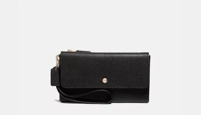 Coach triple cheap wristlet
