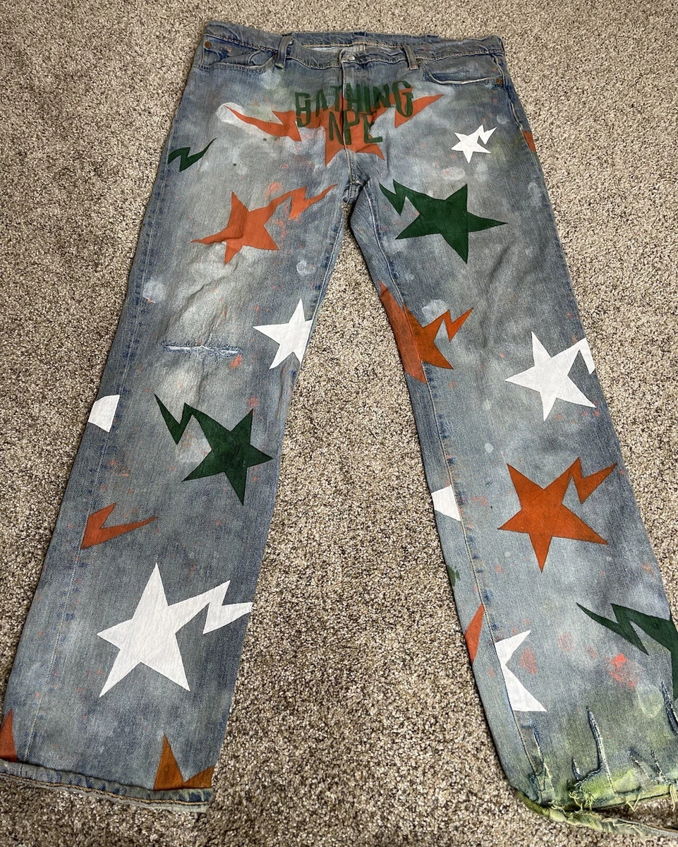 A BATHING APE x Levi's men's jeans 38 X 34 Graffiti