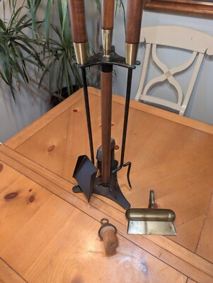 Vintage Mid Century Modern Long Handle Seymour Fire Place Tools