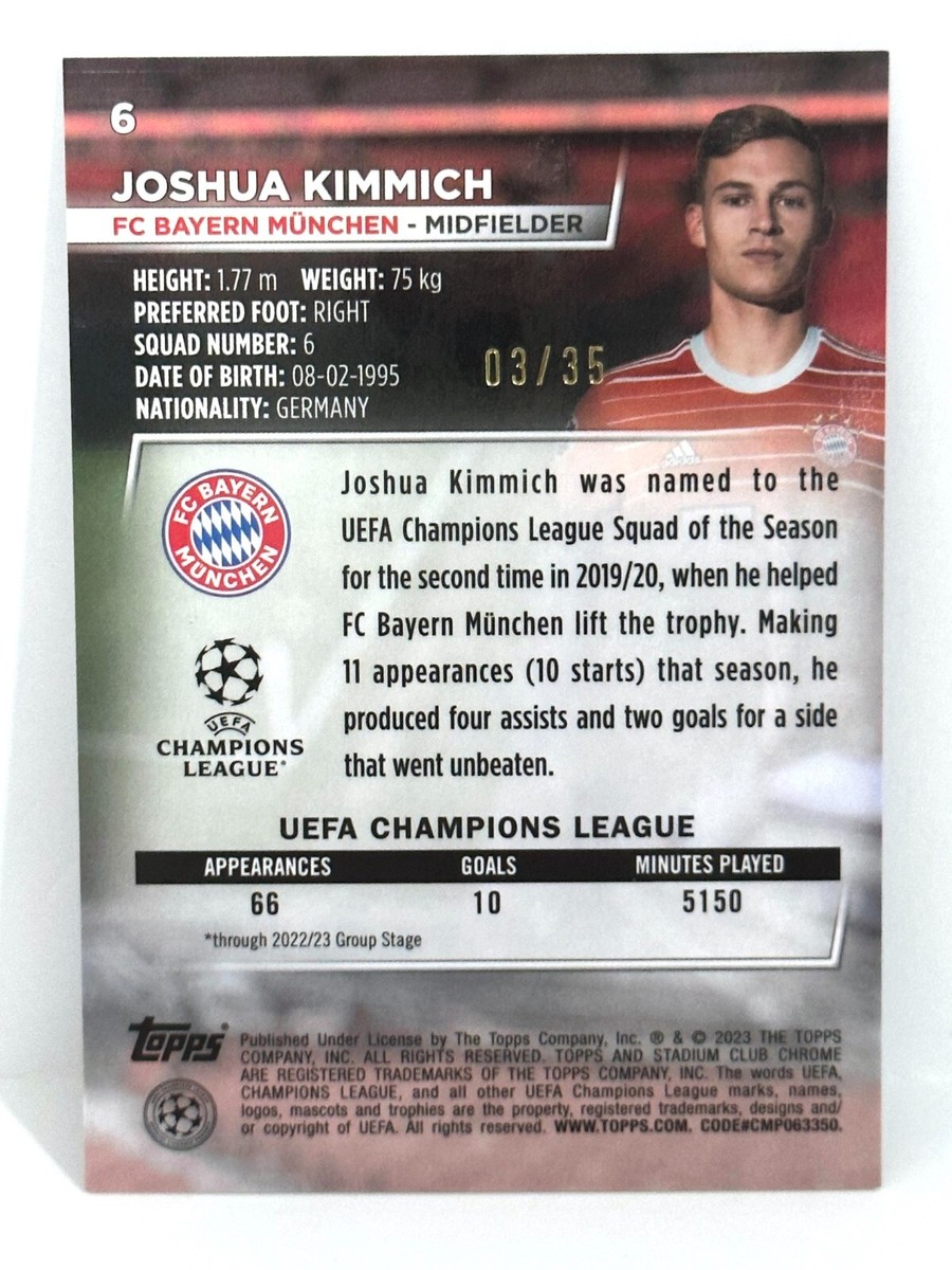 2022-23 Topps Stadium Club Chrome Joshua Kimmich Black/Gold