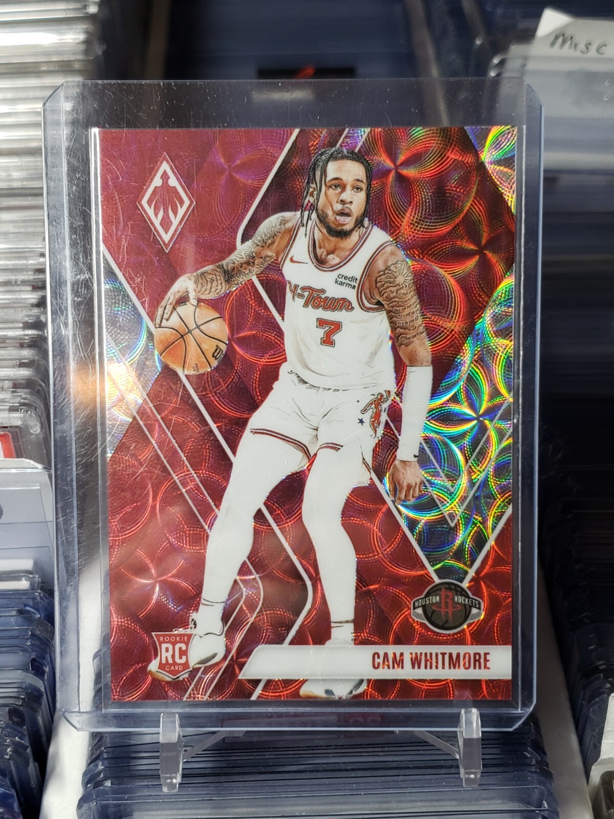 2023-24 Phoenix Cam Whitmore Rookie International Red Scope /75 #294 Rockets