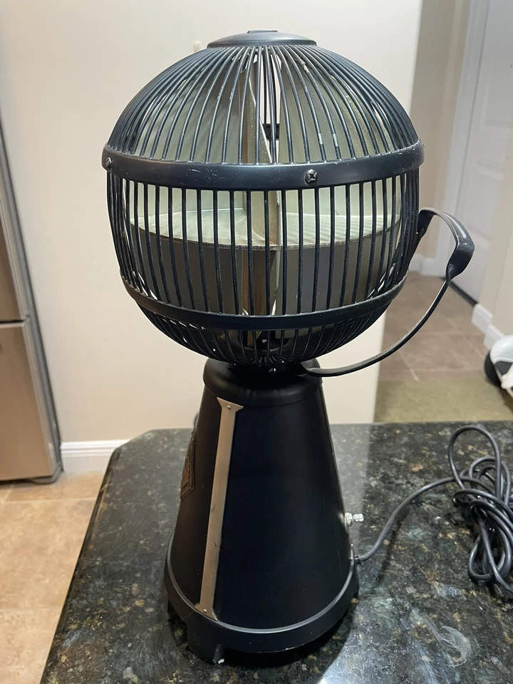 FANIMATION THE FARGO GLOBE DESKTOP TABLE FAN FP3220 ANTIQUE BRASS 3 SPEED - Image 4 of 4