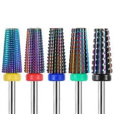 Yakamoz 5Pcs Carbide Nail Drill Bits Set, 3/32 Inch Shank Professional Nail