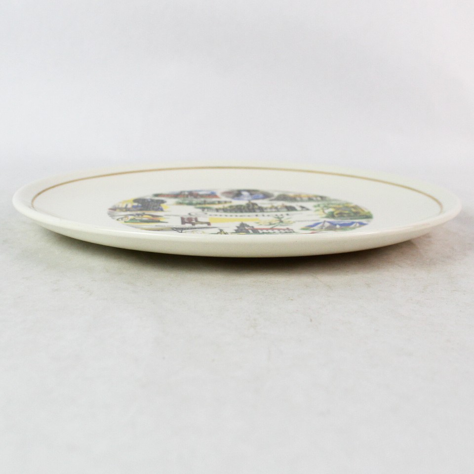 Vintage Conrad Crafting White Gold Trim Norwich Connecticut Map