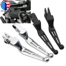 Black/Chrome Wide Brake Clutch Lever Slotted Lever for Harley Davidson 1996-2017