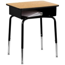 Student Desk with Open Front Metal Storage Book Box  Natural Top-Classroom Desk