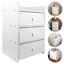 3 Drawer Wooden Bedroom Bedside Cabinet Furniture Storage Nightstand Side Table