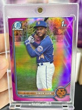 2022 Bowman Chrome Mets Simon Juan 1st Prospect Fuchsia Pink Refractor /199 SP