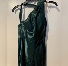 Jenny Yoo Bridesmaids Dress, Size 6, Emerald Green, One Shoulder