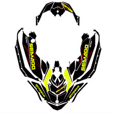 Wrap SEADOO SPARK trixx GRAPHIC KIT 2up + 3up Jet Ski SEA DOO Vinyl fluo red