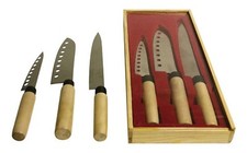 MESSER-SET Messer asia Style Messerset in Holzbox SEHR SCHARFE Hartstahlklingen