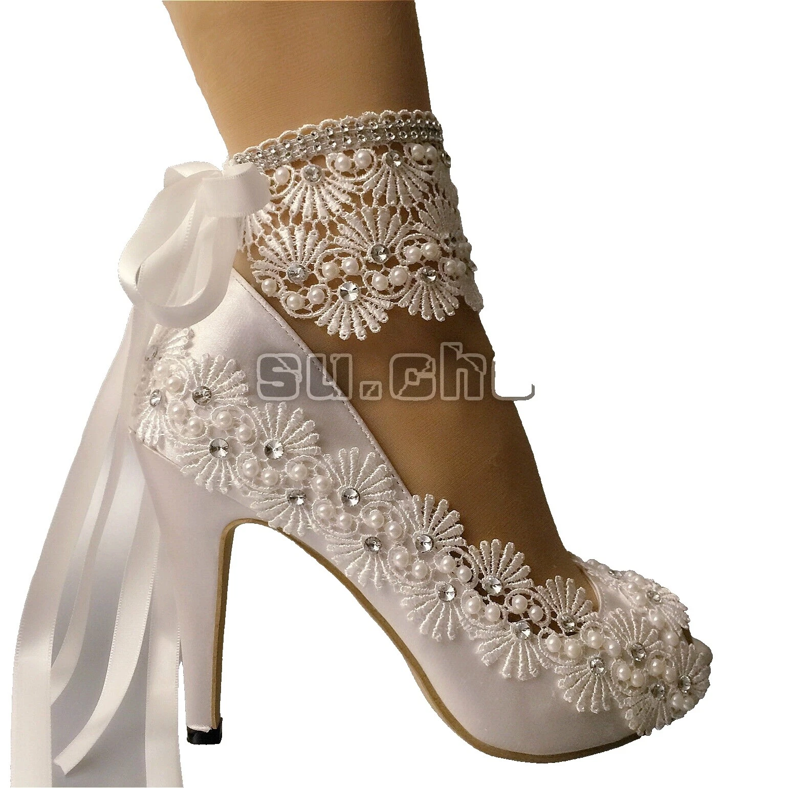 Satin Open Toe Bridal Shoes