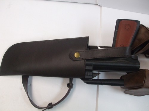 Star Wars Mandalorian Boba Fett Cosplay Leather Belt w/ Holster Pistol 8 Pouches - Picture 6 of 23