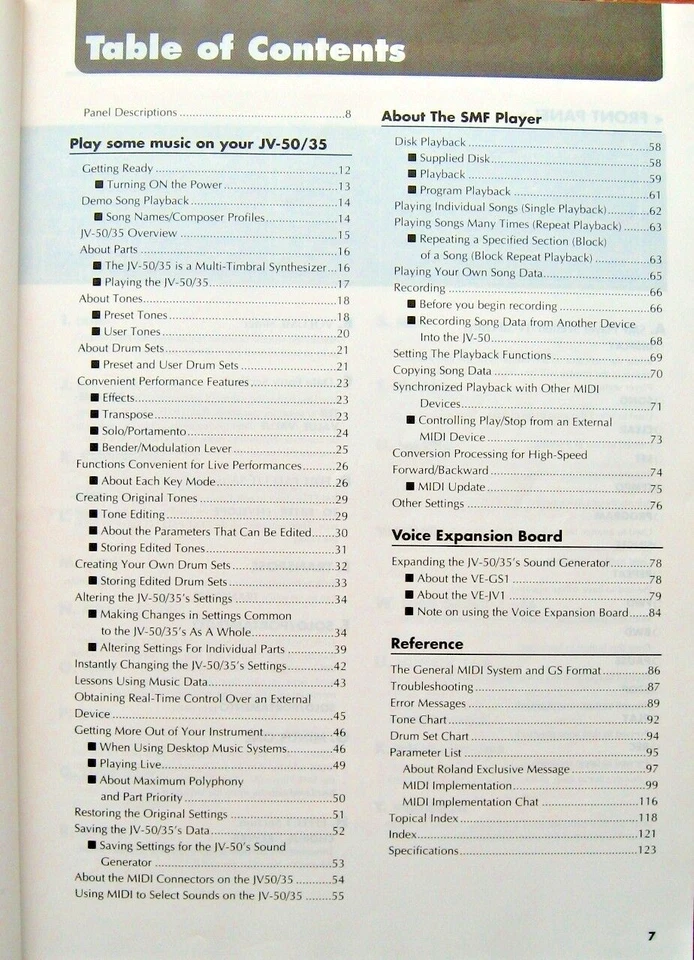 Roland JV-50 and JV-35 Synthesizer Keyboard Original Owner's Manual Book, Japan. - Image 2 of 2