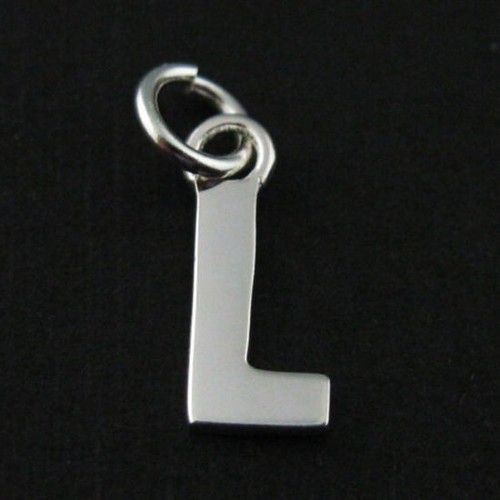 925 Sterling Silver Letter Charms, A-Z Letter Pendant (1 piece) - Picture 13 of 27