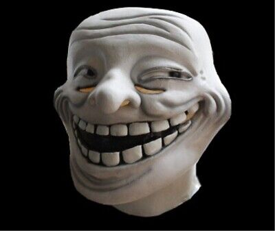 Realistic Troll Face Mask Party Adult Head Trollface Latex Ebay