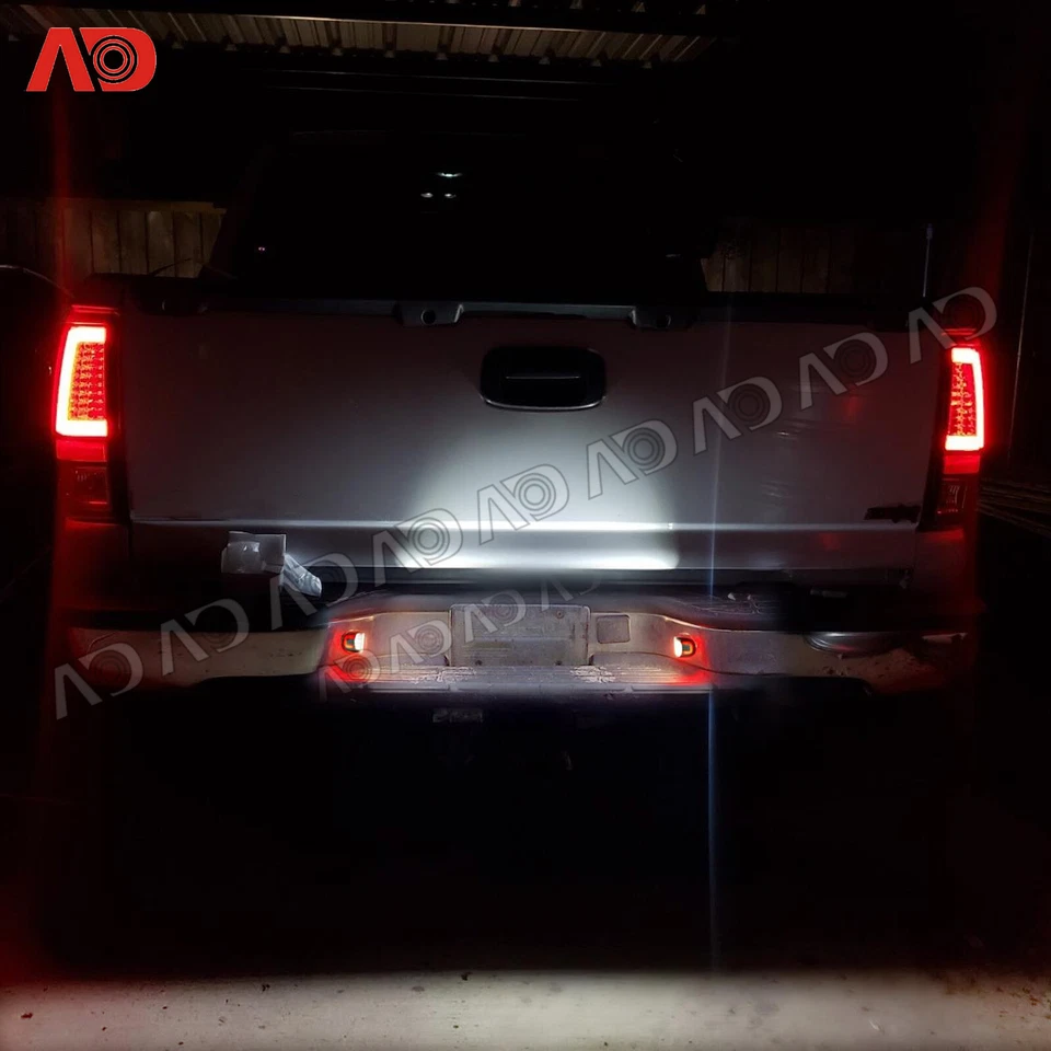 2PCS Red Tube LED License Plate Lights For Chevy Silverado GMC Sierra 1500 2500 - Image 2 of 4