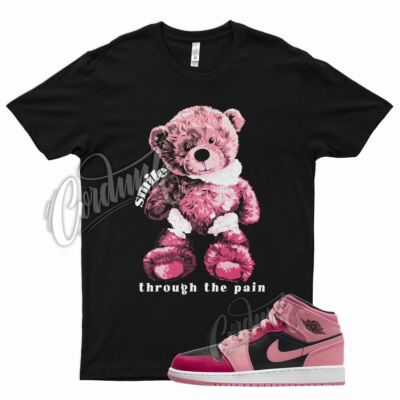 Black SMILE T Shirt for Air J1 1 Coral Chalk Rush Pink Black Berry Punch