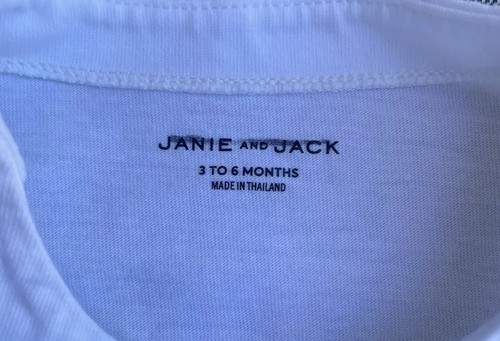 Janie and Jack Baby Girl Size 3-6M White Shirt Lady on Scooter FLAW - Picture 2 of 6
