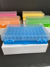 VWR Tube Rack with Lid Reversible Holds 0.2 - 1.5 ml Tubes Asst Colors 10 Racks