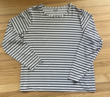 Lands End UPF 50 Rash Guard Womens Sz Blue Striped Long Sleeve Swim Shirt 1X