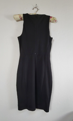 H&M Womens Laser Cut Sleeveless Shift Dress Small Black Lined Back Zip New  | eBay