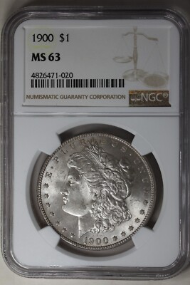 1900 $1 NGC MS63 Morgan Silver Dollar, Miss Liberty Head Dollar