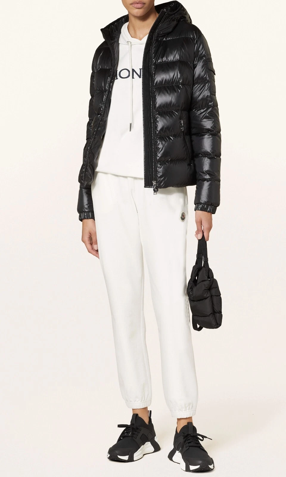 2024 MONCLER GLES Slim Quilt Down Imbottito Puffer Jacket Hood Stagione Nero 0 XS S