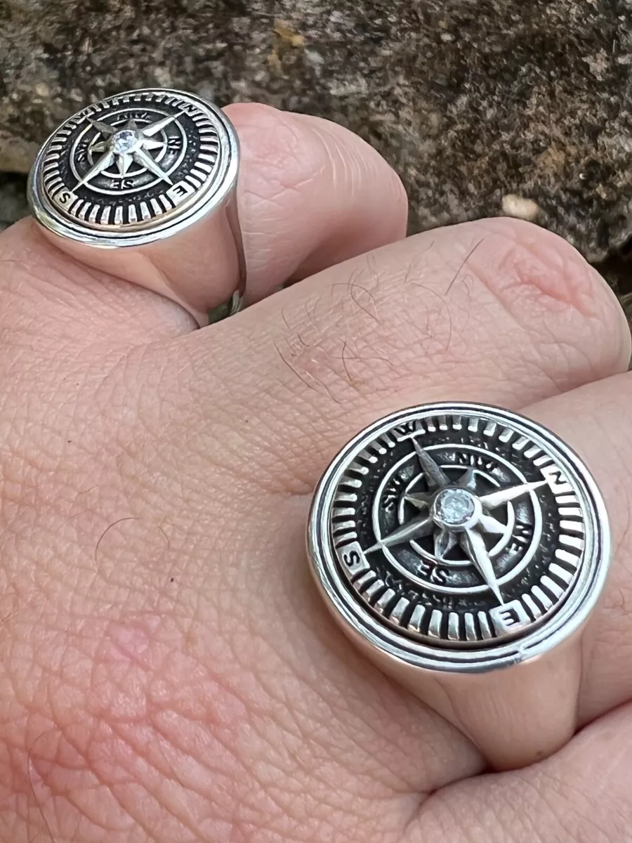 Sterling silver shop compass ring