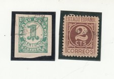 Spain 1940.  1c Imperf & 2c Perf Estado Espanol Numerals. Mi ES 764III & ES 765I