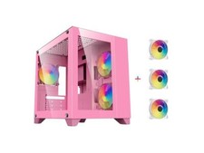 DIYPC ARGB-Q3.v2-Pink Pink USB3.0 Tempered Gl...
