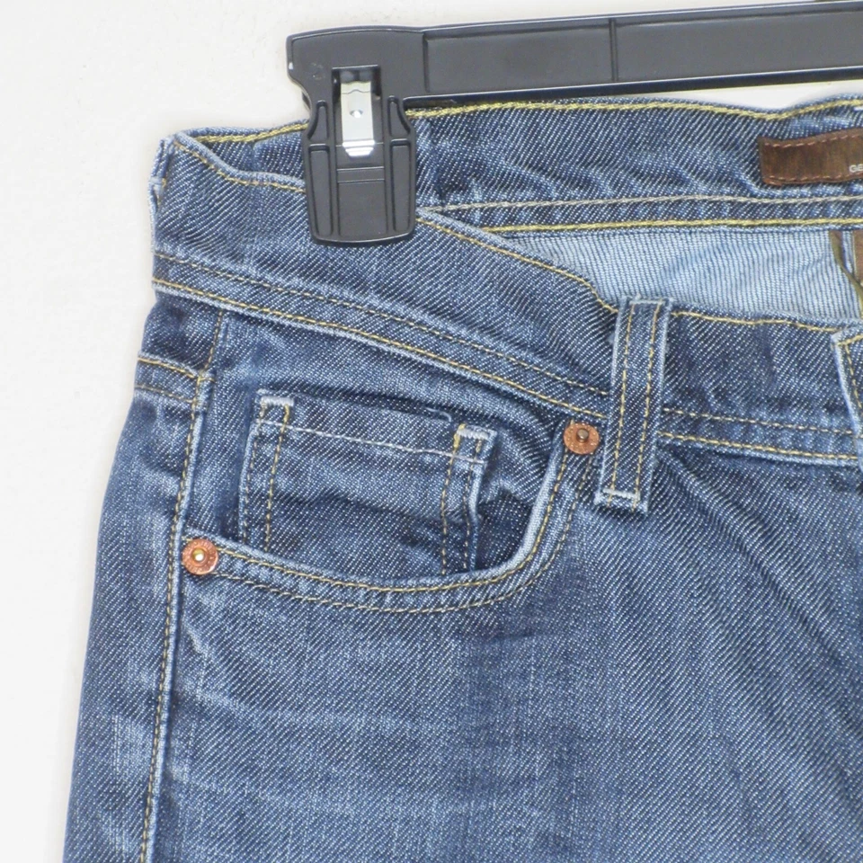 Pantalones de mezclilla acampanados de tiro bajo genuinos para mujer talla 27 B28 Foto 3 de 4