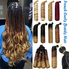 24" French Curly Braiding Hair Curls Silky Hair Extensions Thick Crochet Braids