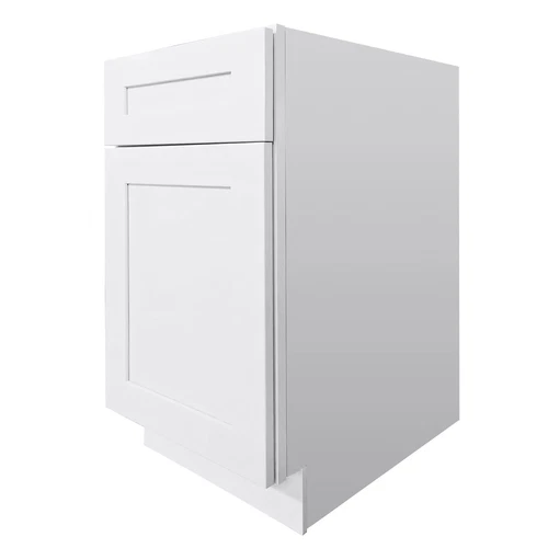 Shaker Style Unassembled Kitchen Solid Wood Base Cabinet 1 Shelf 1 Door 1 Drawer