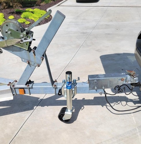 2000lbs Trailer Jack W/ Double Wheel Adjustable 12" Lift Travel Boat RV Durable - Picture 7 of 9