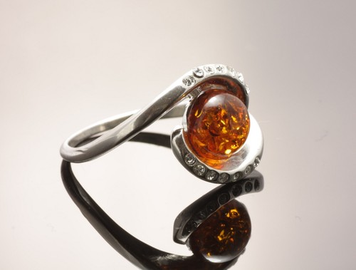 NATURAL BALTIC AMBER STERLING SILVER 925 Jewellery Gemstone RING Certified & Box - Picture 7 of 10