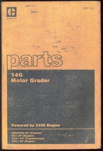 Caterpillar-No-14-G-Motor-Grader-Parts-Manual-Book-SEBP1263-SN-96U4298-Up-C1983