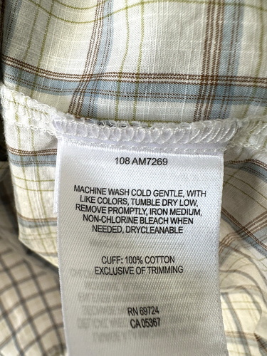 Columbia Sportswear Shirt Men's LARGE 100% Cotton Button Down Plaid Lightweight - Picture 5 of 8