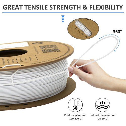 Filamento Geeetech PLA+ blanco 1,75 mm filamentos de impresión 3D más rápidos 5 piezas 1 kg/rollo - Imagen 4 de 7